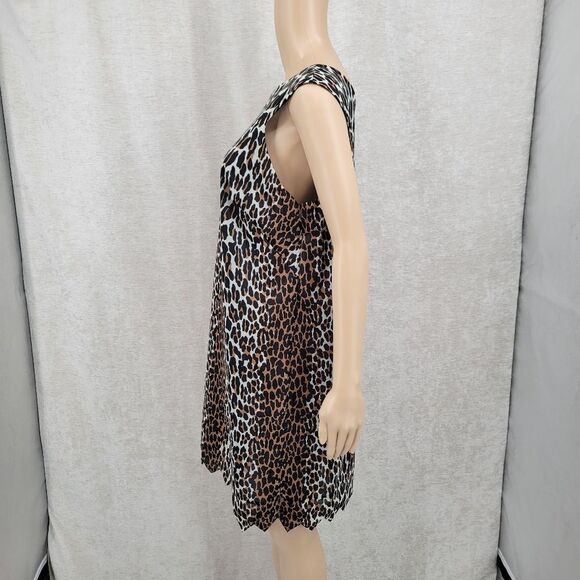 Vanity Fair 70s Leopard Print Nightgown Slip Dress Zigzag Hem Nylon Lounger - Picture 6 of 16